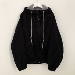 코듀로이 왕오버핏 골덴 양털 퍼안감 스트링 투웨이 양털점퍼 왕박시 아방핏 후드집업 양털야상