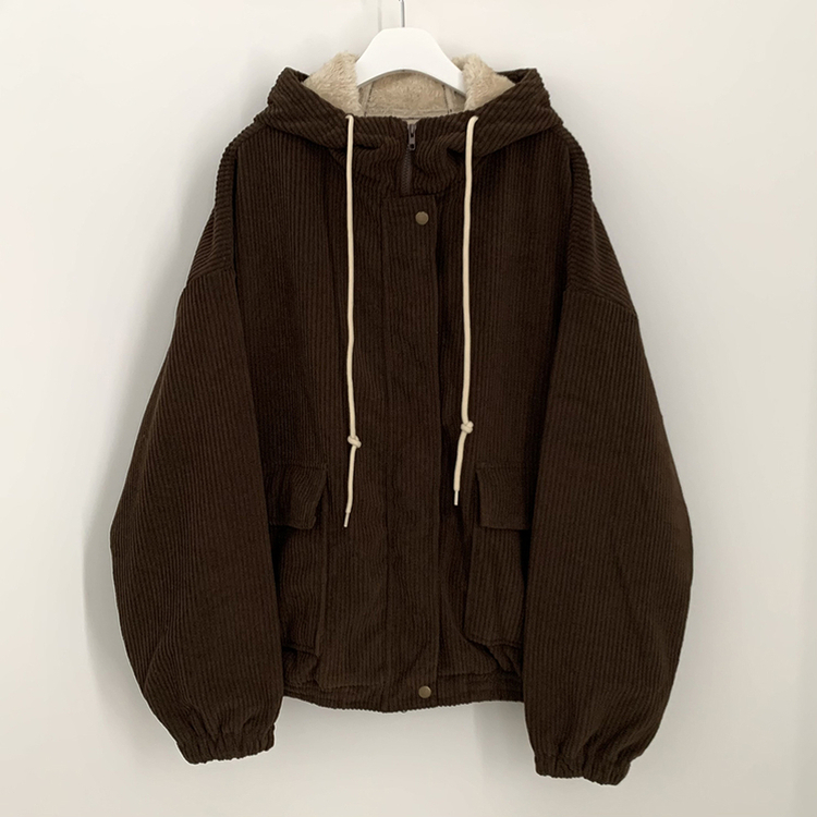 코듀로이 왕오버핏 골덴 양털 퍼안감 스트링 투웨이 양털점퍼 왕박시 아방핏 후드집업 양털야상