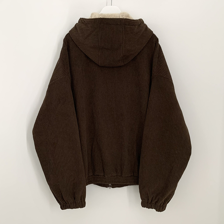 코듀로이 왕오버핏 골덴 양털 퍼안감 스트링 투웨이 양털점퍼 왕박시 아방핏 후드집업 양털야상