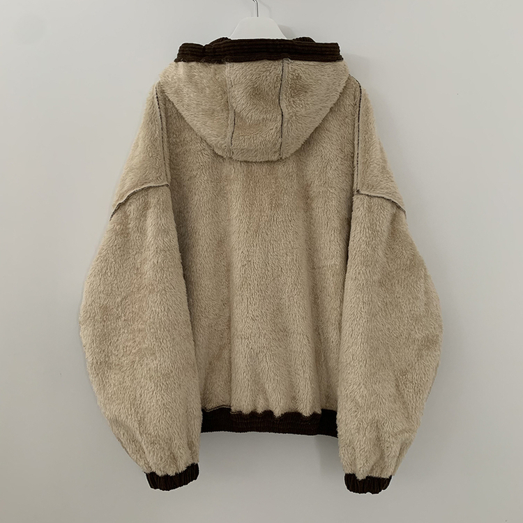 코듀로이 왕오버핏 골덴 양털 퍼안감 스트링 투웨이 양털점퍼 왕박시 아방핏 후드집업 양털야상
