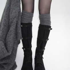 ウールニーソックスレッグウォーマー CHARCOAL