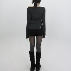 ウールニーソックスレッグウォーマー CHARCOAL