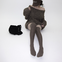 ウールニーソックスレッグウォーマー BROWN