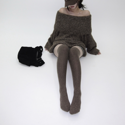 ウールニーソックスレッグウォーマー BROWN