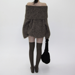 ウールニーソックスレッグウォーマー BROWN