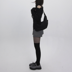 ウールニーソックスレッグウォーマー BLACK