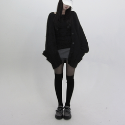 ウールニーソックスレッグウォーマー BLACK