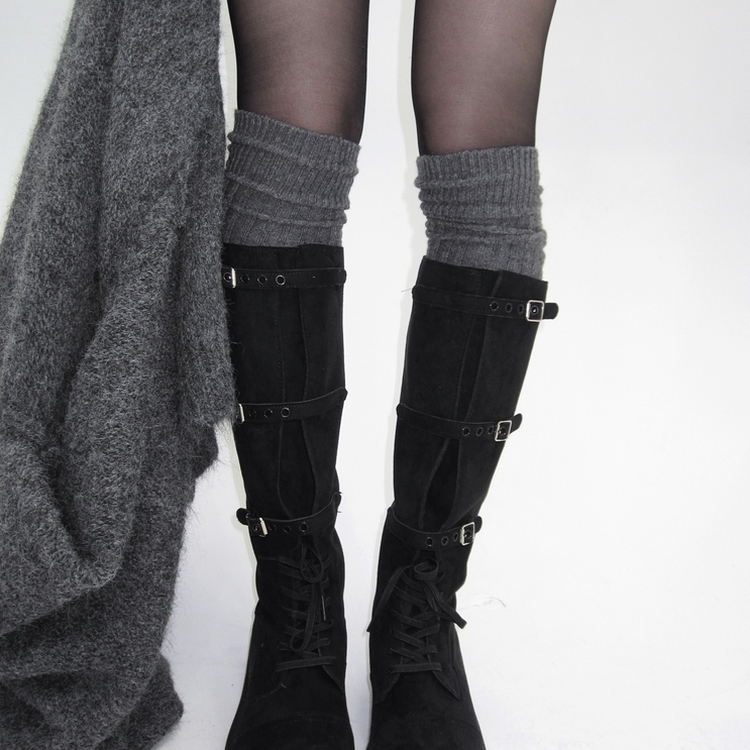 ウールニーソックスレッグウォーマー CHARCOAL