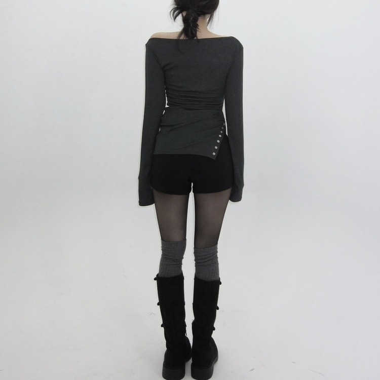 ウールニーソックスレッグウォーマー CHARCOAL