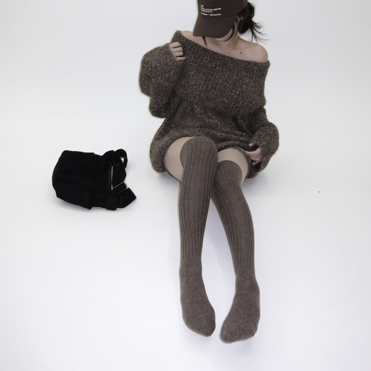 ウールニーソックスレッグウォーマー BROWN