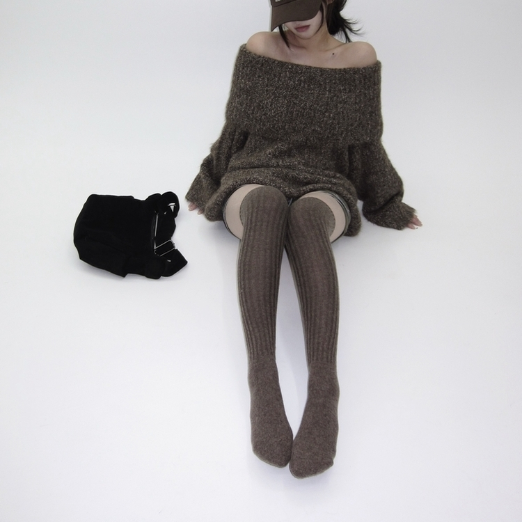 ウールニーソックスレッグウォーマー BROWN