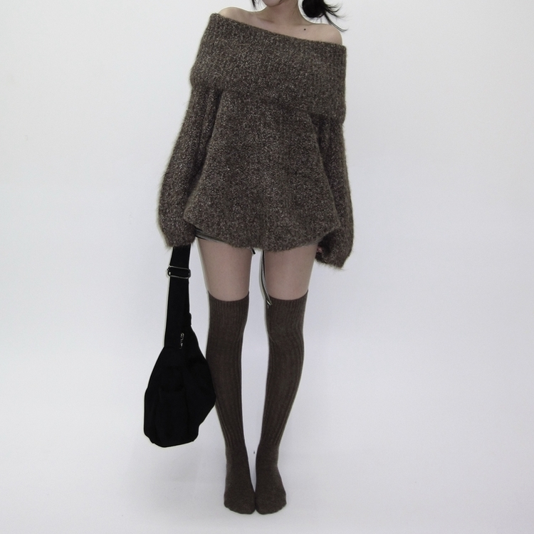 ウールニーソックスレッグウォーマー BROWN