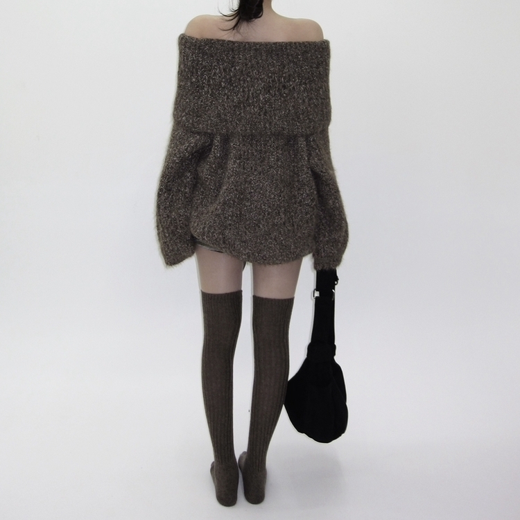 ウールニーソックスレッグウォーマー BROWN