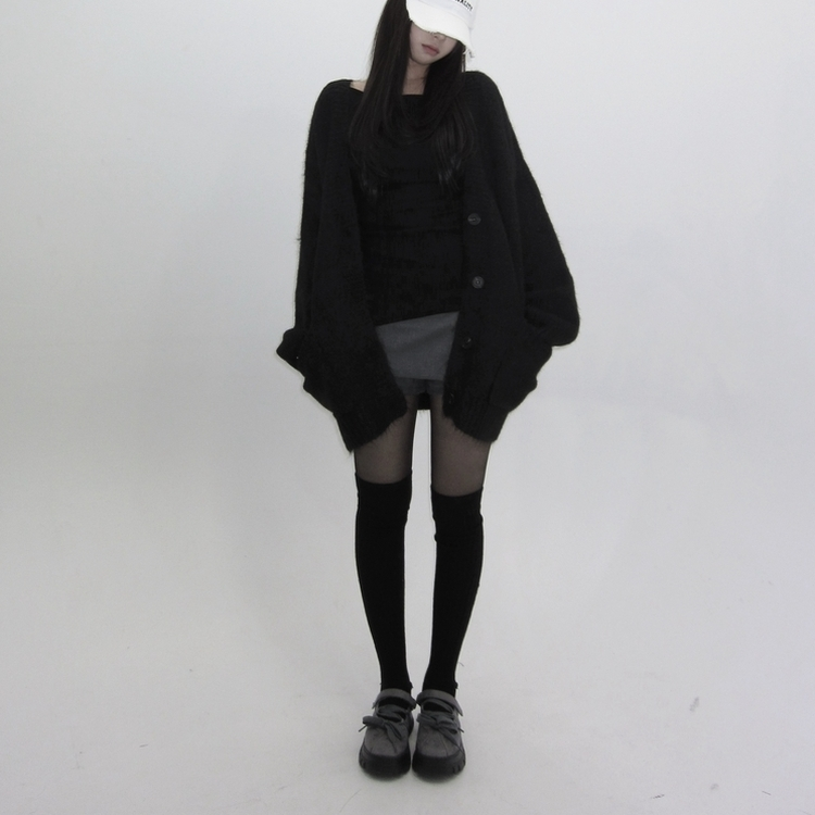 ウールニーソックスレッグウォーマー BLACK