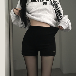 ペンダントハイウエストニットショートパンツ BLACK