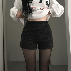 ペンダントハイウエストニットショートパンツ BLACK