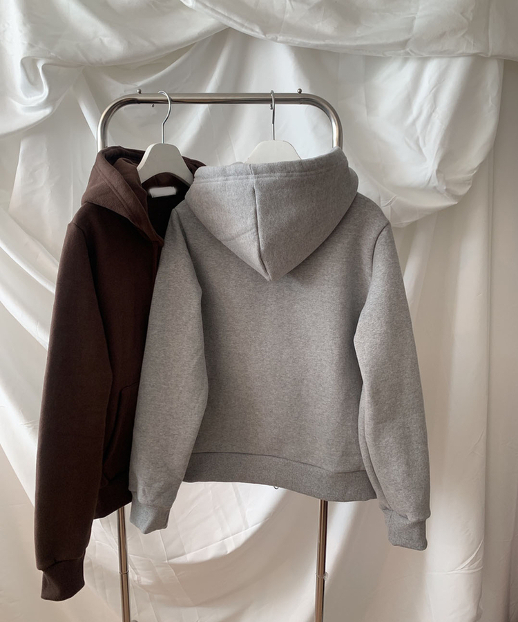 【起毛】92ワッペンスリムフードジップアップ