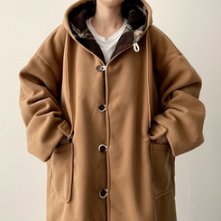 厚手メルティシーポケットフードコート BEIGE