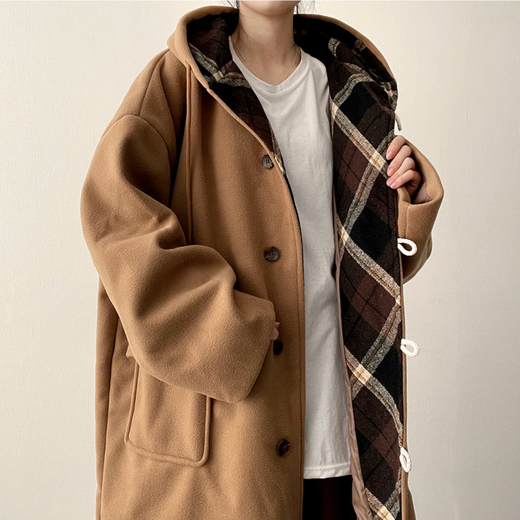 厚手メルティシーポケットフードコート BEIGE