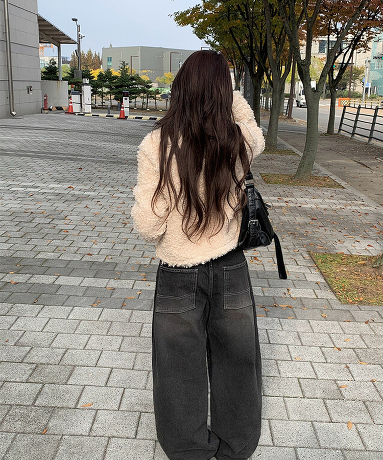 ウールボタンファーショートジャケット BEIGE