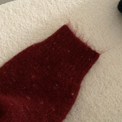 펌킨 윈터 보카시 알파카 도톰 믹스 라운드 울니트