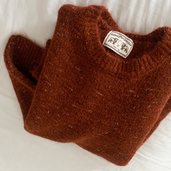 펌킨 윈터 보카시 알파카 도톰 믹스 라운드 울니트