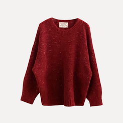 펌킨 윈터 보카시 알파카 도톰 믹스 라운드 울니트