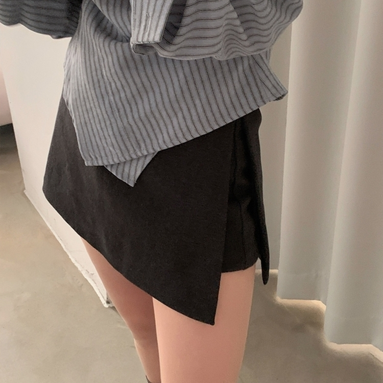 겨울 모직 벨트세트 펜던트 치마바지 A라인 미니스커트