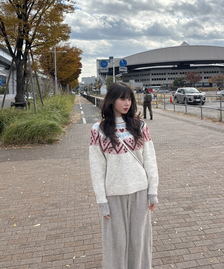 ハートノルディックニット IVORY