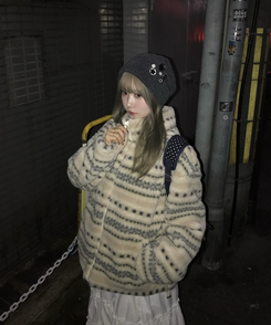 ノルディックジップアップフリース BEIGE