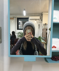 ウールニット帽 GREY