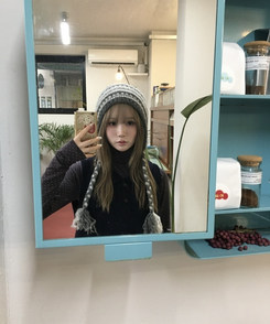 ウールニット帽 GREY