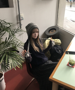 ウールニット帽 GREY