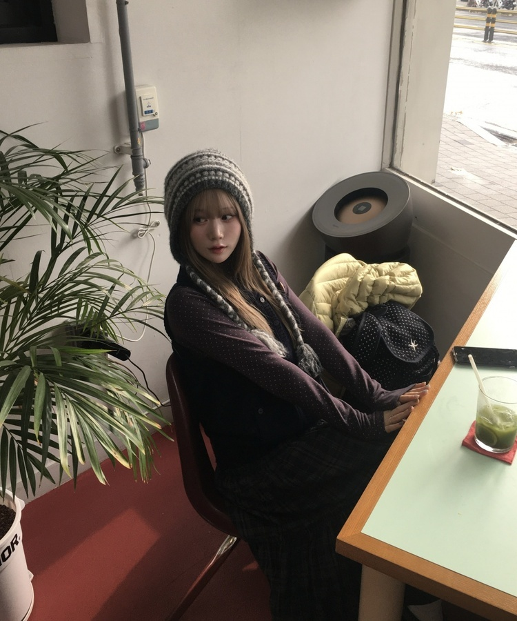 ウールニット帽 GREY