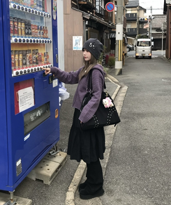 ストライプニットダブルジップアップ PURPLE