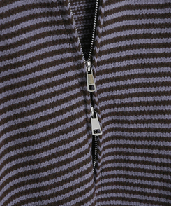 ストライプニットダブルジップアップ