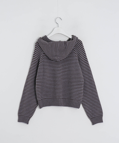 ストライプニットダブルジップアップ