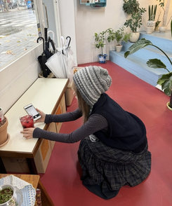 ドットタートルネック長袖 Tシャツ PURPLE