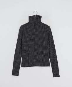 ドットタートルネック長袖 Tシャツ