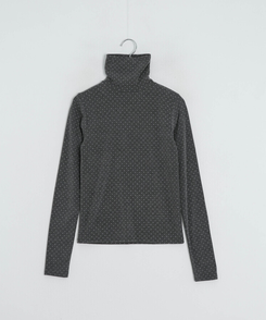 ドットタートルネック長袖 Tシャツ