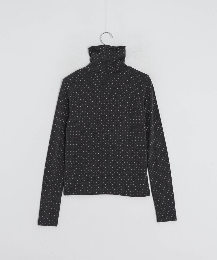 ドットタートルネック長袖 Tシャツ