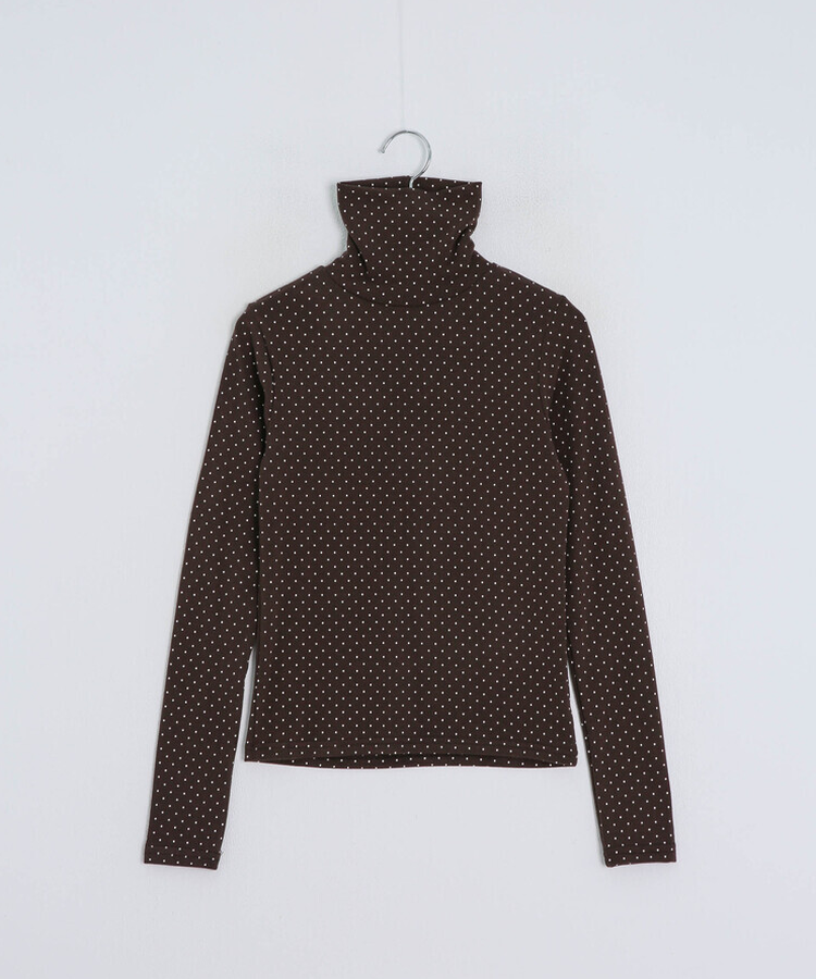 ドットタートルネック長袖 Tシャツ