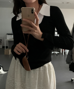 リブスリムフィットニット BLACK