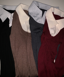 リブスリムフィットニット