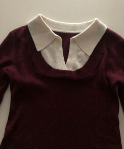 リブスリムフィットニット