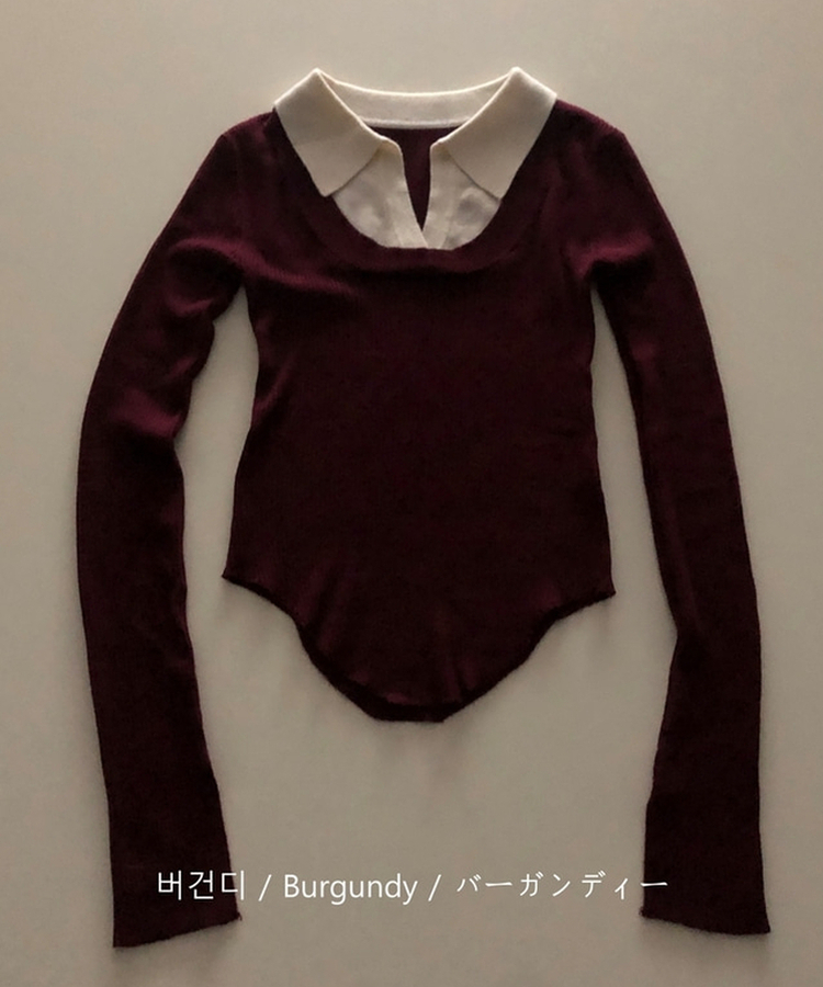 リブスリムフィットニット