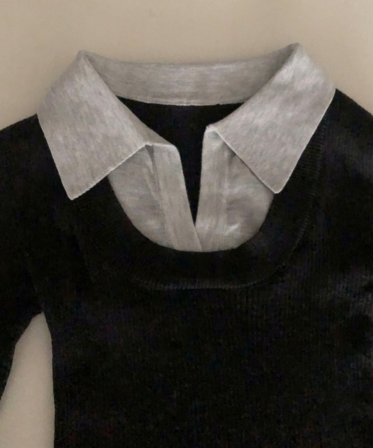 リブスリムフィットニット