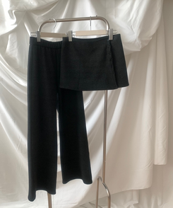 ラップボタンスカートレイヤードパンツ