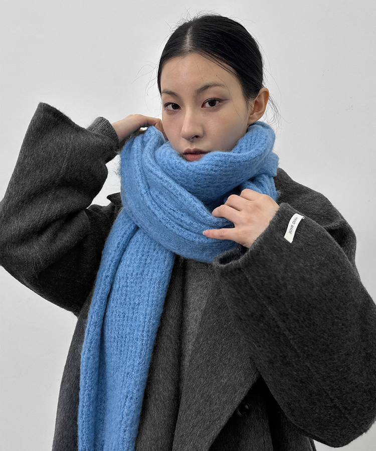 フリンジニットマフラー(7color) BLUE