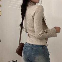 [연말룩강추/허얇골넓!] 아펠 러플 머플러 set 트임 골지 니트 베이지